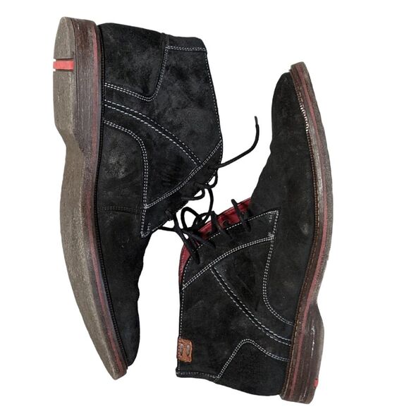 Lloyd Dalbert Suede Black lace up oiled suede boots Germany Men's 10US - Picture 3 of 9